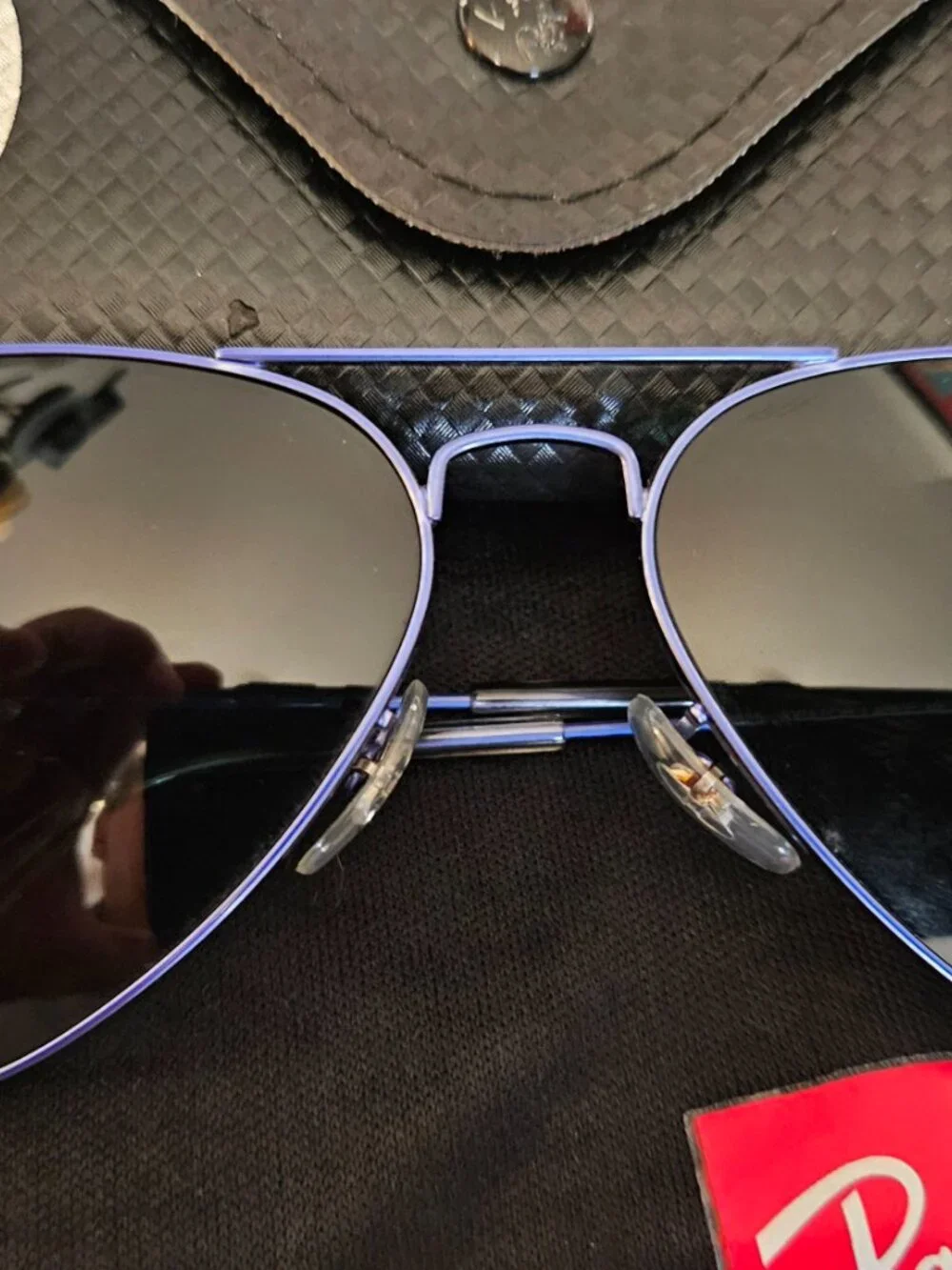 Ray-Ban 3025B BLUE Frame Aviator Sunglasses w/Case-RARE- {#811-6}